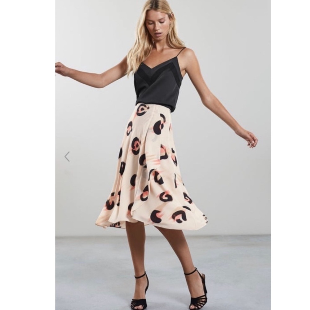 Reiss Abstract Mason Leopard Print Skirt.